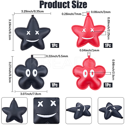 4Pcs 4 Styles Imitation Leather Pendants FIND-CL0001-25-1