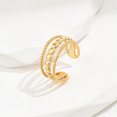 201 Stainless Steel Fashion Open Cuff Ring for Women CU6656-1