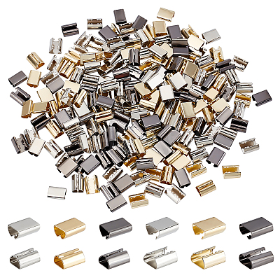 180Pcs 6 Style Iron Ribbon Crimp Ends FIND-WR0004-92-1