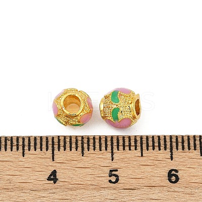 Brass Enamel Beads KK-Q081-06MG-1