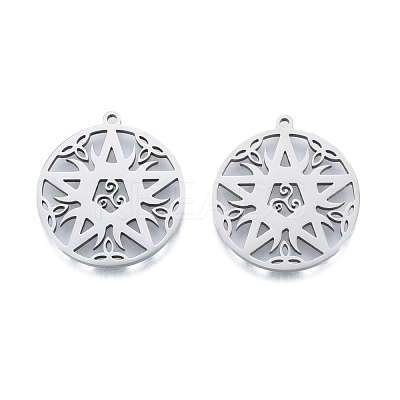 Non-Tarnish 201 Stainless Steel Pendant STAS-B027-12P-1