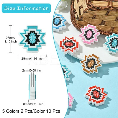 10Pcs 5 Colors Silicone Focal Beads SIL-CJ0001-57-1