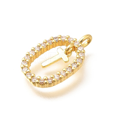 Brass Micro Pave Cubic Zirconia Pendants ZIRC-P123-01G-T01-1
