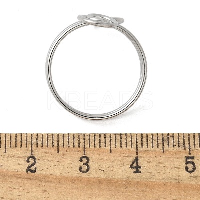 304 Stainless Steel Round Wrap Open Cuff Rings for Women Men RJEW-Z071-02B-P-1