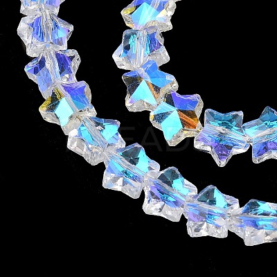 Electroplate Transparent Glass Beads Strands EGLA-U004-03A-HP03-1
