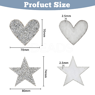 16Pcs 2 Style TPU Iron on/Sew on Clothing Patches PATC-HY0001-03-1