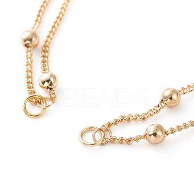 Multi-strand Brass Curb Chain Bracelet Makings AJEW-JB00981-1