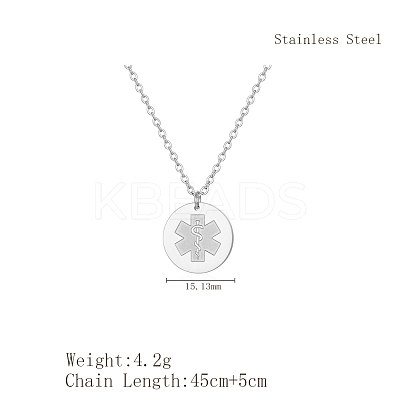 Stylish 304 Stainless Steel Medical Symbol Pendant Necklaces for Women Daily Wear CP2690-1