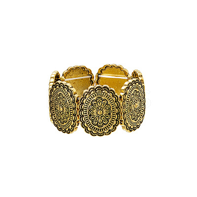 Alloy Oval Beaded Stretch Bracelets FS-WGED2CD-02-1