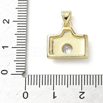 Brass Micro Pave Cubic Zirconia Enamel Camera Charms KK-L248-16G-1
