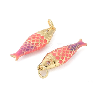 Brass Enamel Pendants X-KK-B148-14G-03-1
