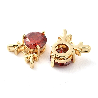 Brass with Glass Rhinestone Charms KK-H455-37G-1