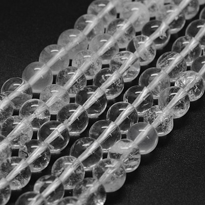 Natural Clear Quartz Crystal Beads Strands G-F570-01-8mm-1