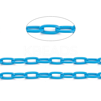 3.28 Feet Eco-friendly Spray Painted Handmade Brass Paperclip Chains X-KK-J276-19-P11-1