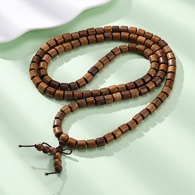 Wood Round Beads Wrap Bracelets LS-BJEW-U041-02B-1