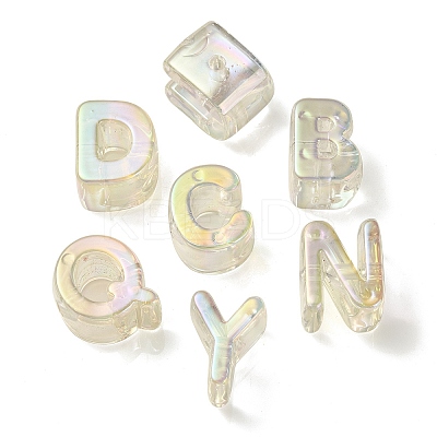 UV Plating Rainbow Iridescent Acrylic Beads OACR-C012-02I-1-1