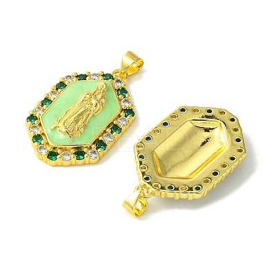 Brass Micro Pave Cubic Zirconia Pendants KK-H472-01G-1