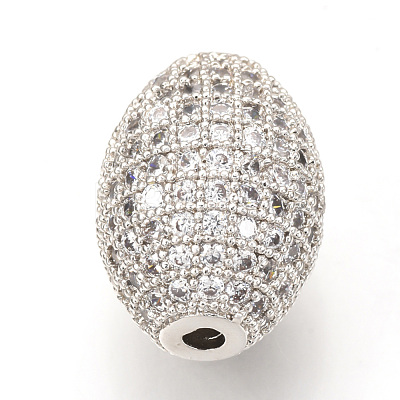 Brass Micro Pave Cubic Zirconia Beads ZIRC-Q013-128P-1
