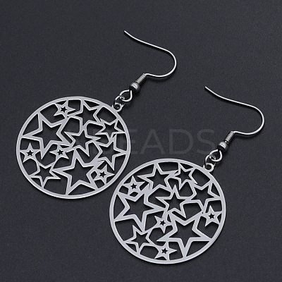 Tarnish Resistant 201 Stainless Steel Dangle Earrings STAS-S105-JN608-1-1