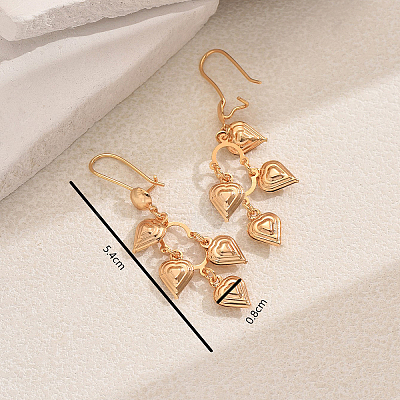 Elegant Brass Heart Tassel Hoop Earrings MS0806-1