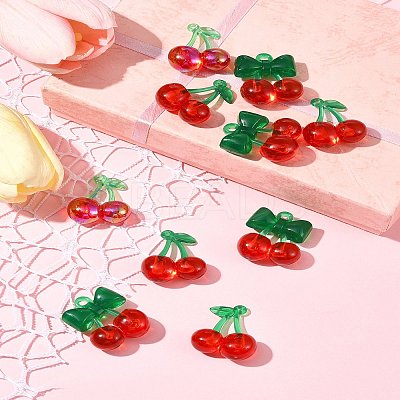 10Pcs 3 Styles Transparent Acrylic Pendants OACR-FS0001-82-1