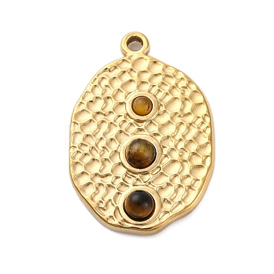 304 Stainless Steel Natural Tiger Eye Pendants LS-STAS-H235-09G-02-1