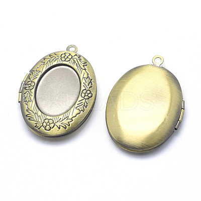 Brass Locket Pendants X-KK-F717-18AB-NR-1