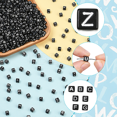 1000Pcs Opaque Acrylic Beads MACR-SC0002-43A-1
