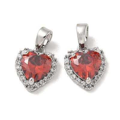 Brass Micro Pave Cubic Zirconia Pendents KK-R210-20P-1