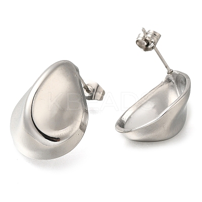 304 Stainless Steel Teardrop Stud Earrings EJEW-I312-02P-1
