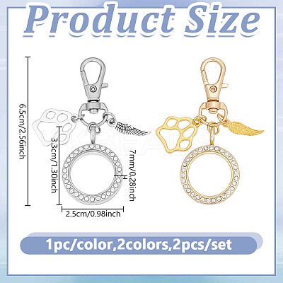 Alloy Crystal Rhinestone Locket Pendant Decorations HJEW-NB00242-1