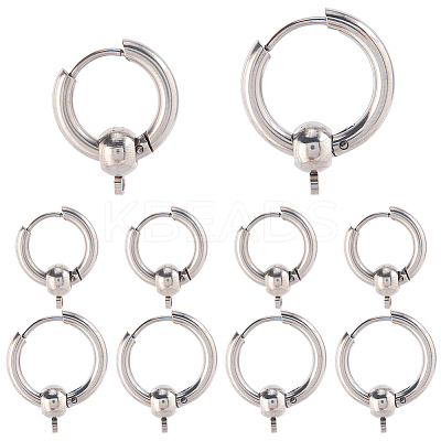 24Pcs 2 Styles 304 Stainless Steel Hoop Earring Findings FIND-SC0017-16A-1