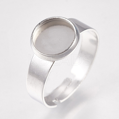 Tarnish Resistant 304 Stainless Steel Pad Ring Settings STAS-G173-19P-8mm-1