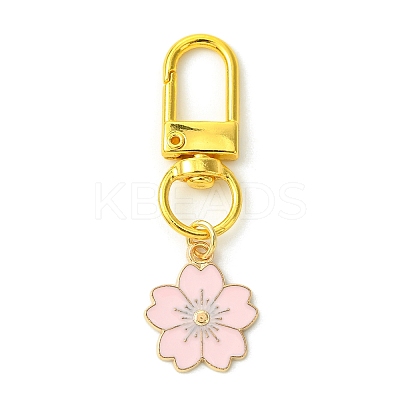10Pcs 10 Colors Flower Alloy Enamel Pendant Decorations HJEW-JM02753-1