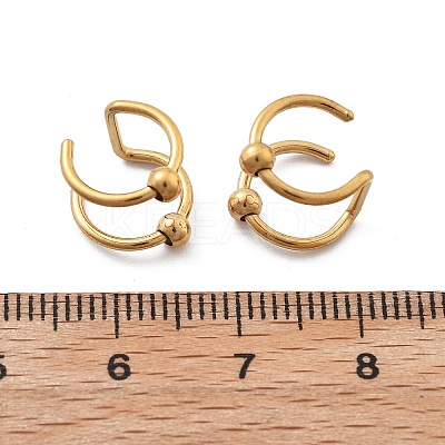 304 Stainless Steel 2 Line Round Clip on Nose Rings AJEW-A062-02G-1