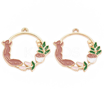 Autumn Theme Alloy Enamel Pendants X-ENAM-S126-111-NR-1