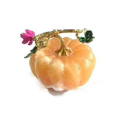 Natural Calcite Carved Healing Pumpkin Figurines PW-WG23464-02-1
