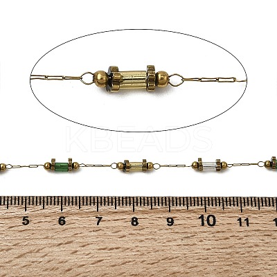 Handmade 304 Stainless Steel Glass Column Link Chains CHS-L032-14G-02-1