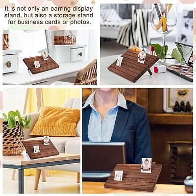 7-Slot Wooden Place Card Display Stands ODIS-WH0029-52C-1