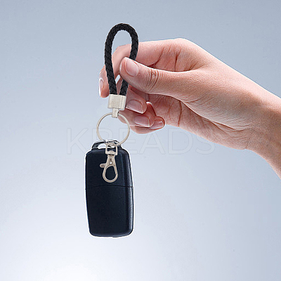 26Pcs 13 Colors Braided PU Leather Ornament Lanyard Strap Keychain KEYC-DC0001-18-1