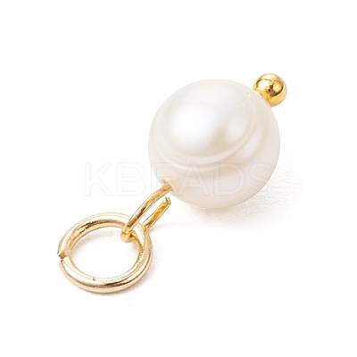 Natural Cultured Freshwater Pearl Two Sides Polished Charms PALLOY-JF04036-01-1