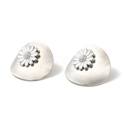 Rack Plating Brass Enamel Stud Earrings EJEW-B062-05B-P-1