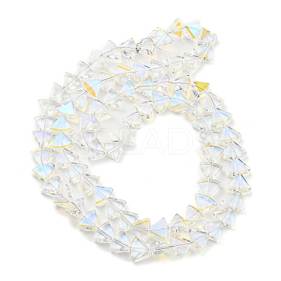 AB Color Plated Electroplate Transparent Glass Beads Strands EGLA-G037-08A-AB02-1
