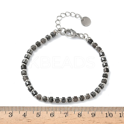 Natural Labradorite & Non-magnetic Synthetic Hematite Beaded Bracelets for Women BJEW-Z148-04P-01-1