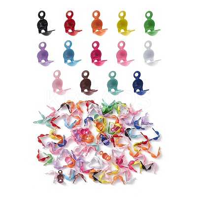 100Pcs Spray Painted Iron Bead Tips IFIN-YW0003-21-1