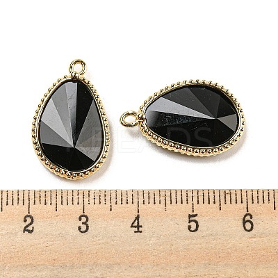 Natural Obsidian Faceted Pendants G-M431-14G-01-1