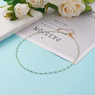Faceted Round Natural Amazonite Beaded Necklaces NJEW-JN03215-03-1
