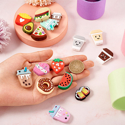 15Pcs 15 Styles Food Silicone Focal Beads SIL-TA0001-87-1