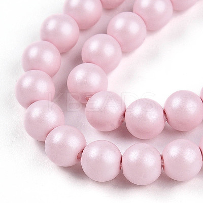Baking Paint Pearlized Glass Pearl Bead Strands HY-N002-4mm-B04-1