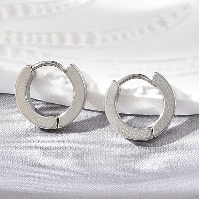Tarnish Resistant 202 Stainless Steel Huggie Hoop Earrings EJEW-O087-09A-P-1